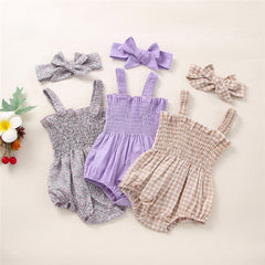 Infant Baby Girls 2Pcs Summer Outfits, Sleeveless Frill Smoc